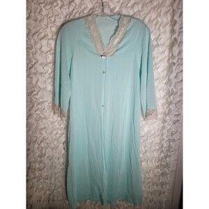 Vintage Kayser Double Nylon Tricot  Peignoir Robe 1960s lingerie Lace S